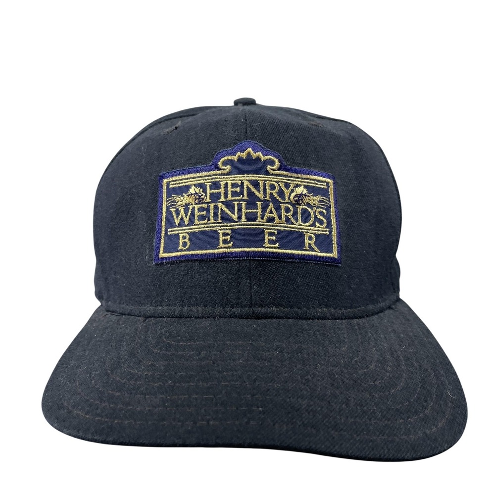 Vintage New Era Henry Weinhard's Beer Hat Cap Snap Back One Size Mens Blue USA